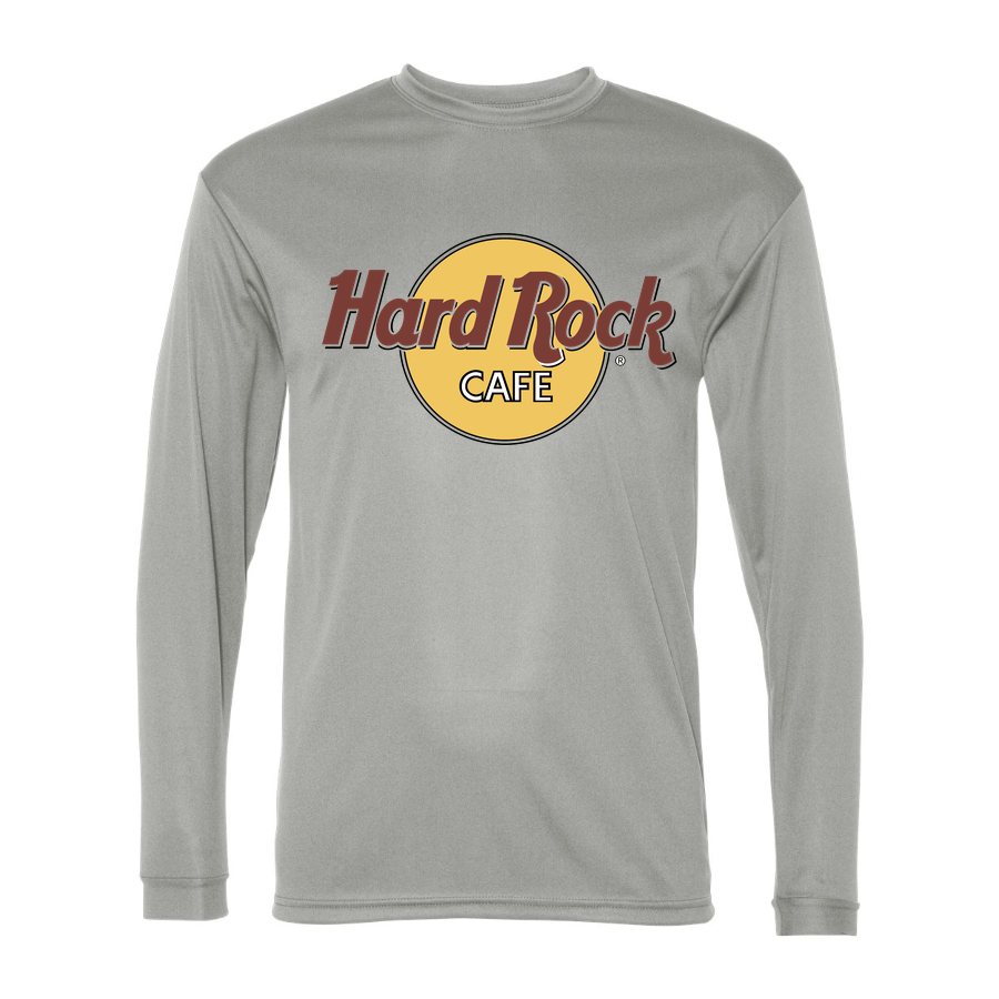 Men's Hard Rock Cafe Polyester Long Sleeve T-Shirt - Silver