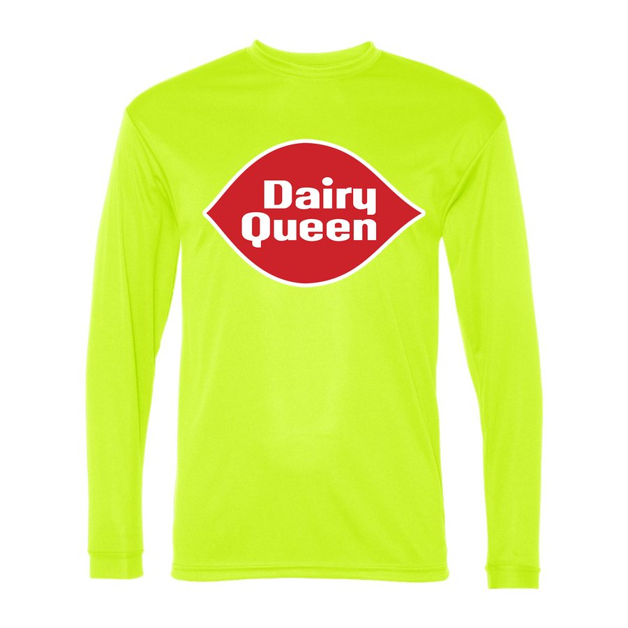 Men's Dairy Queen Polyester Long Sleeve T-Shirt - Safety Yellow