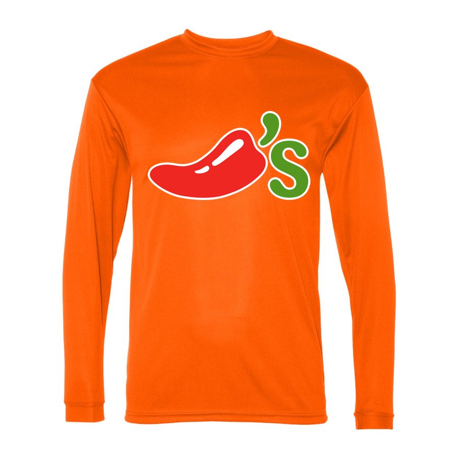 Men's Chilis Polyester Long Sleeve T-Shirt - Safety Orange