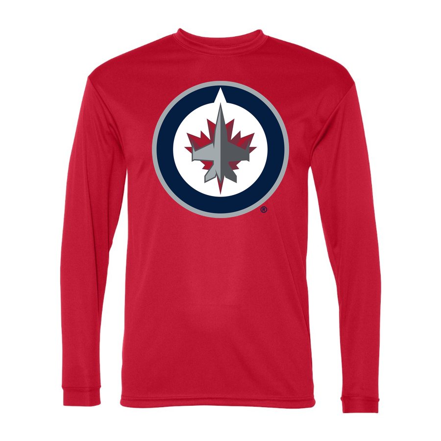 Men's Winnipeg Jets Polyester Long Sleeve T-Shirt - Red