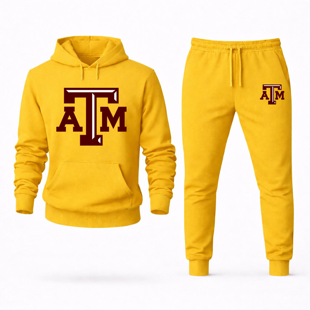 Texas A&M University Hoodie and Joggers Set - Yellow