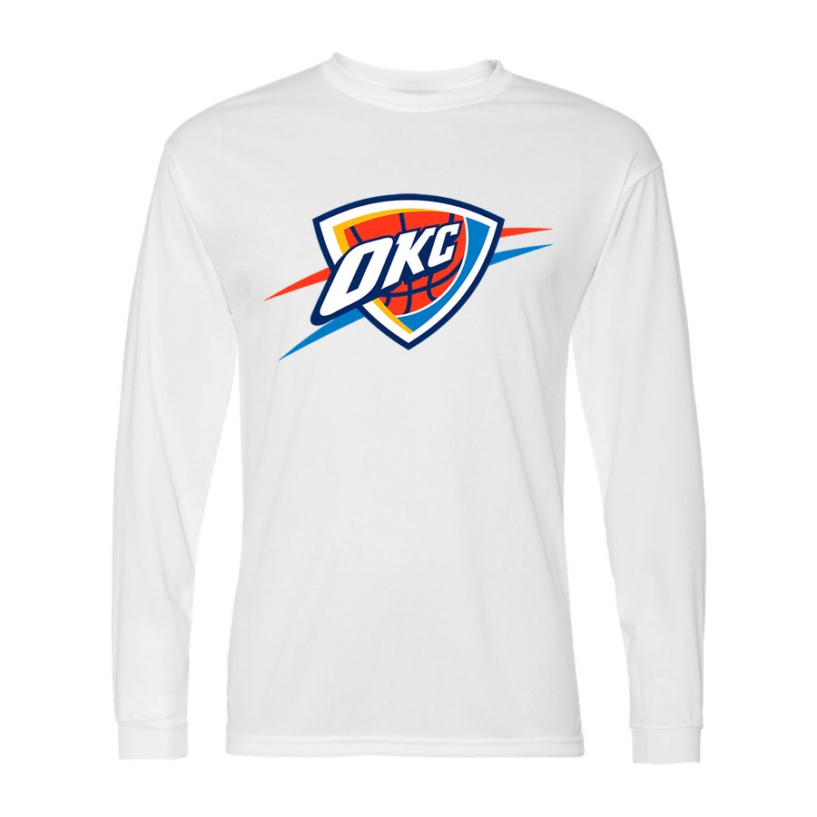 Men's Oklahoma City Thunder Polyester Long Sleeve T-Shirt - White