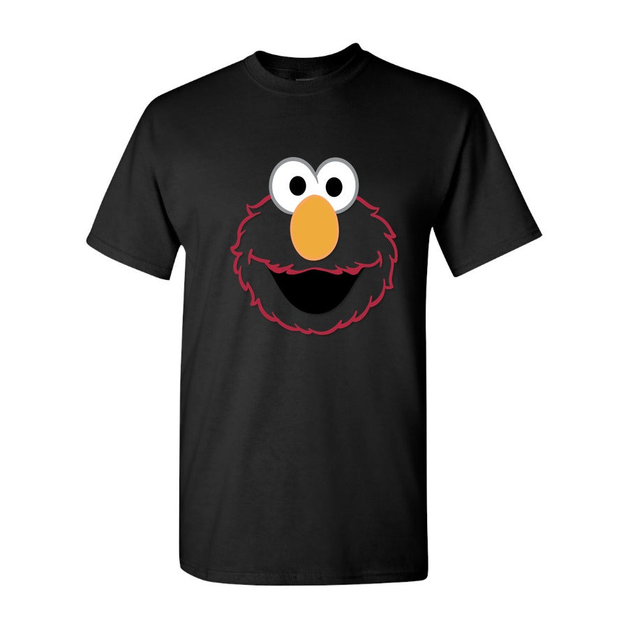 Men's Elmo Face2 Cotton T-Shirt - Black