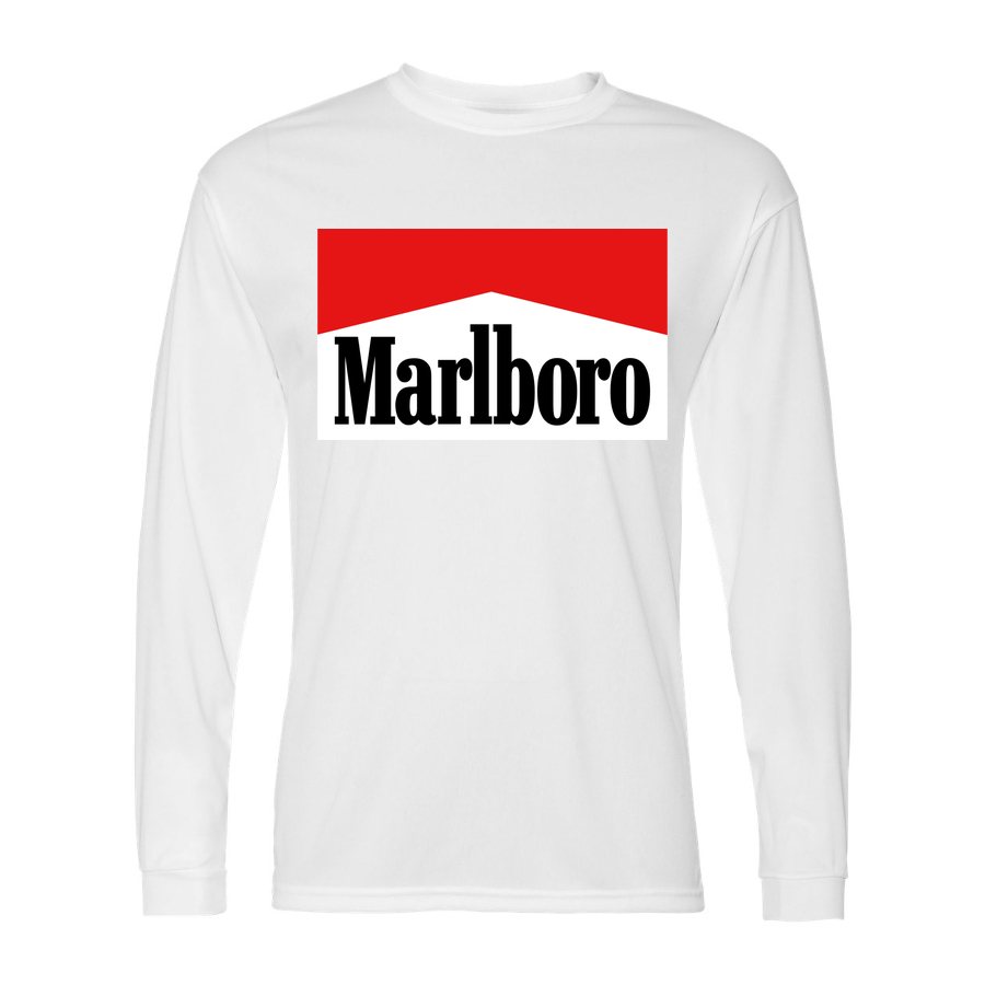 Men's Marlboro Polyester Long Sleeve T-Shirt - White