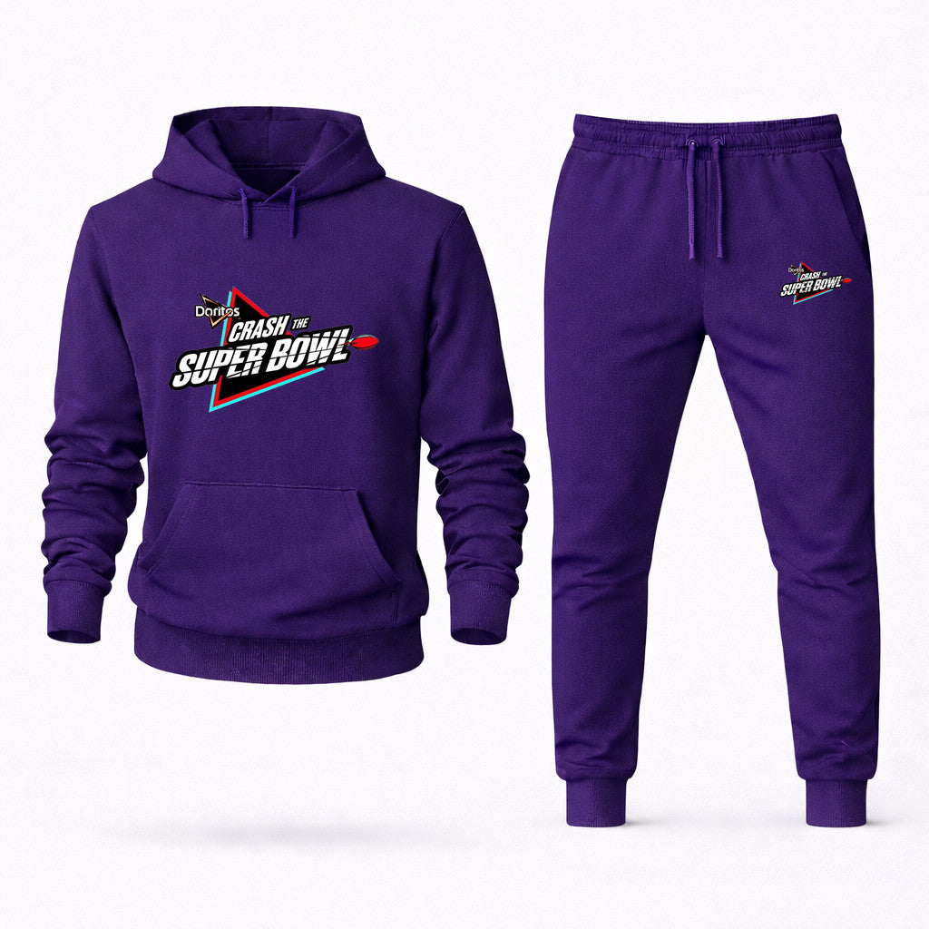 Crash the Super Bowl Hoodie and Joggers Set - Purple