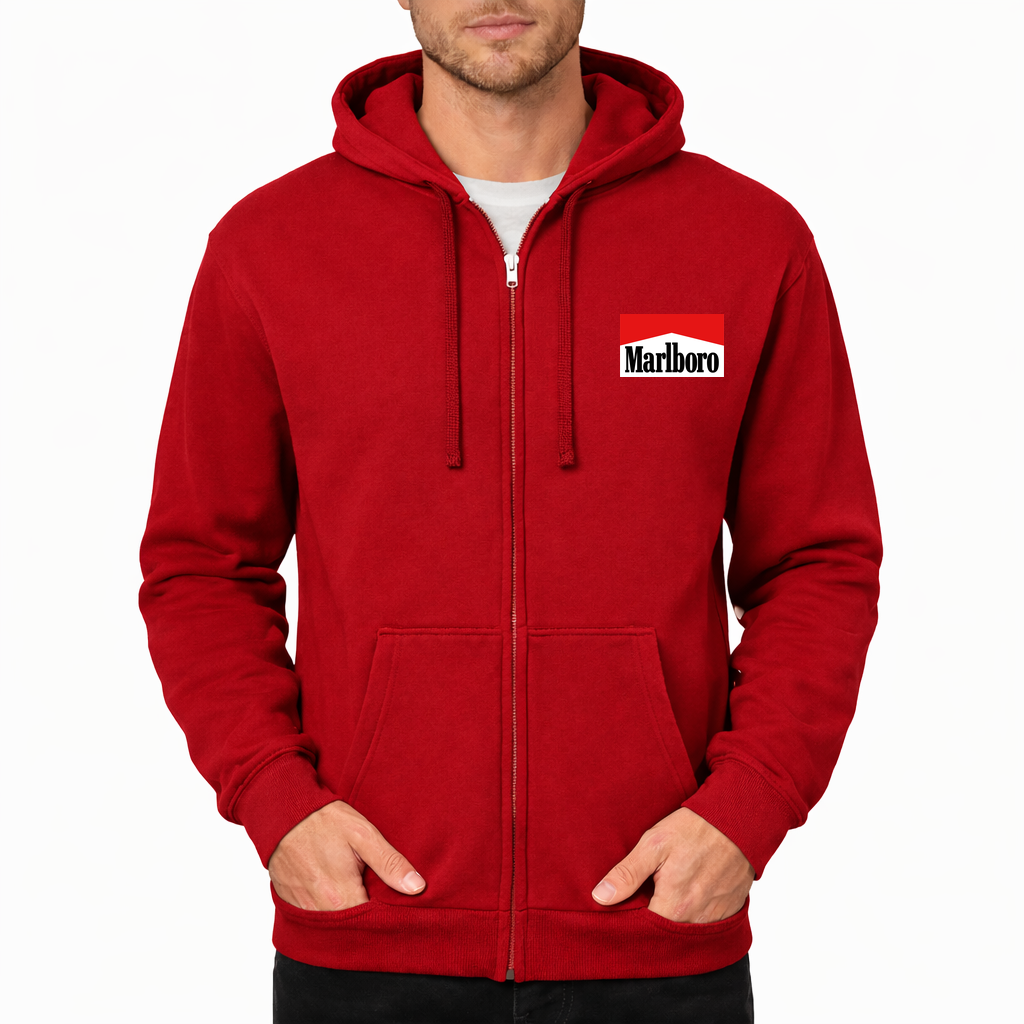 Marlboro Zipper Hoodie - Red