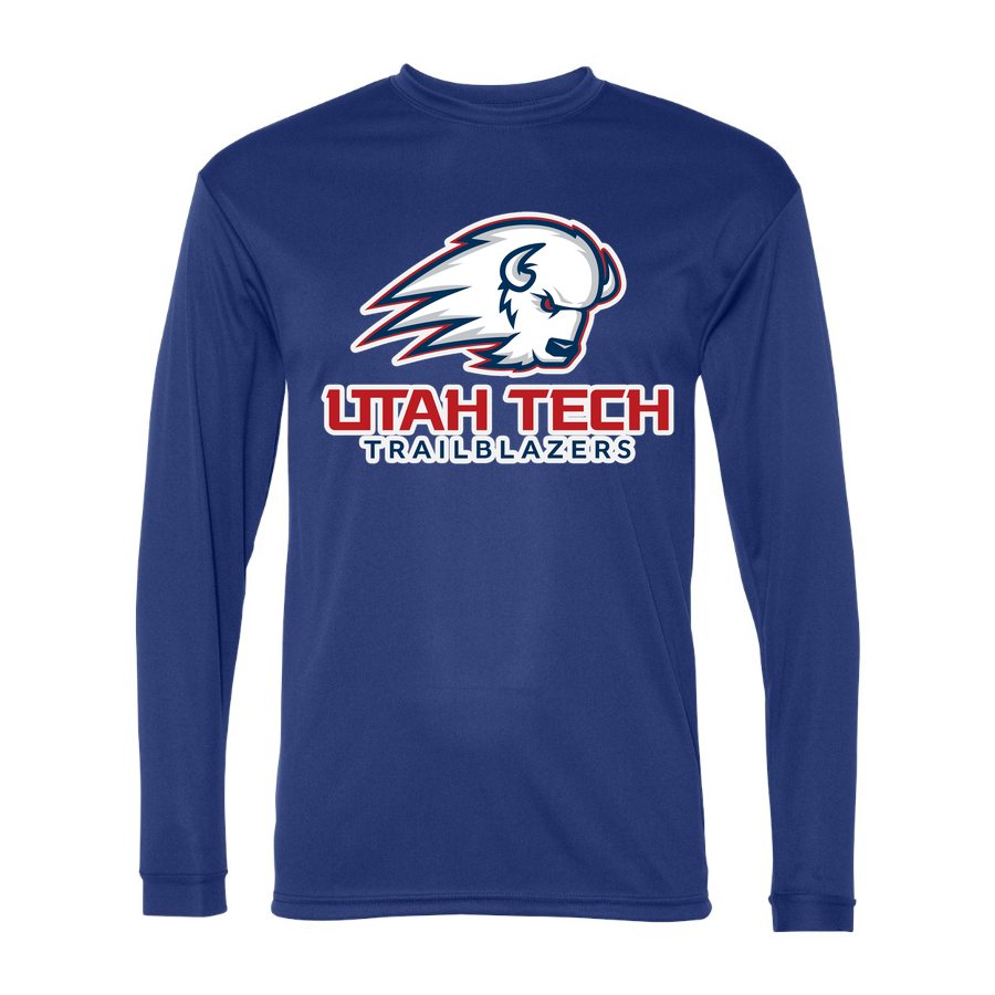 Men's Utah Tech Trailblazers Polyester Long Sleeve T-Shirt - Royal Blue