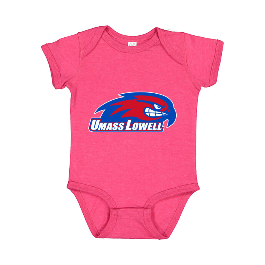 UMass Lowell River Hawks Baby Romper Onesie - Pink