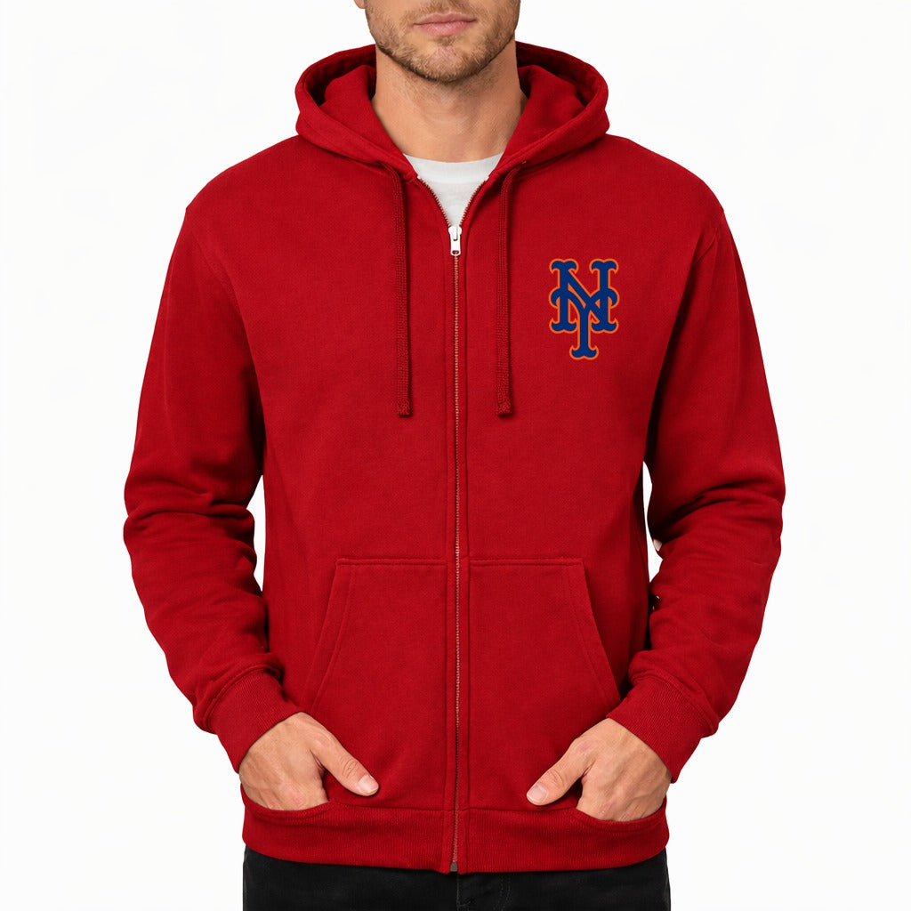 Men's New York Mets Zipper Hoodie - Red