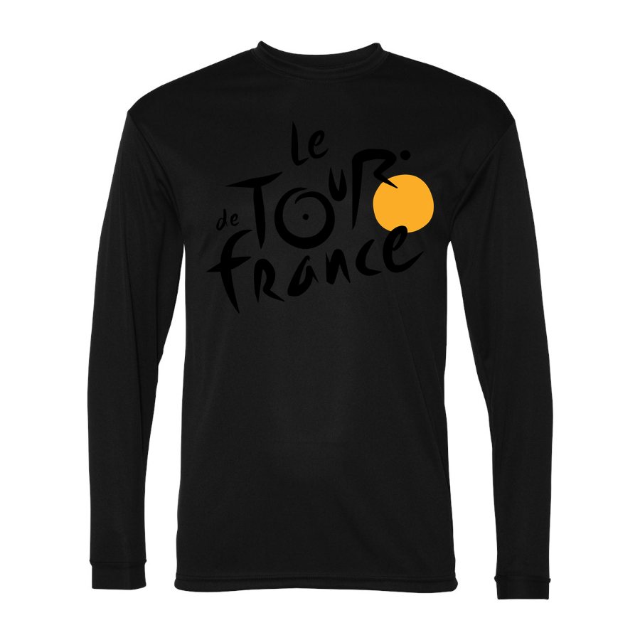 Men's Tour de France Polyester Long Sleeve T-Shirt - Black