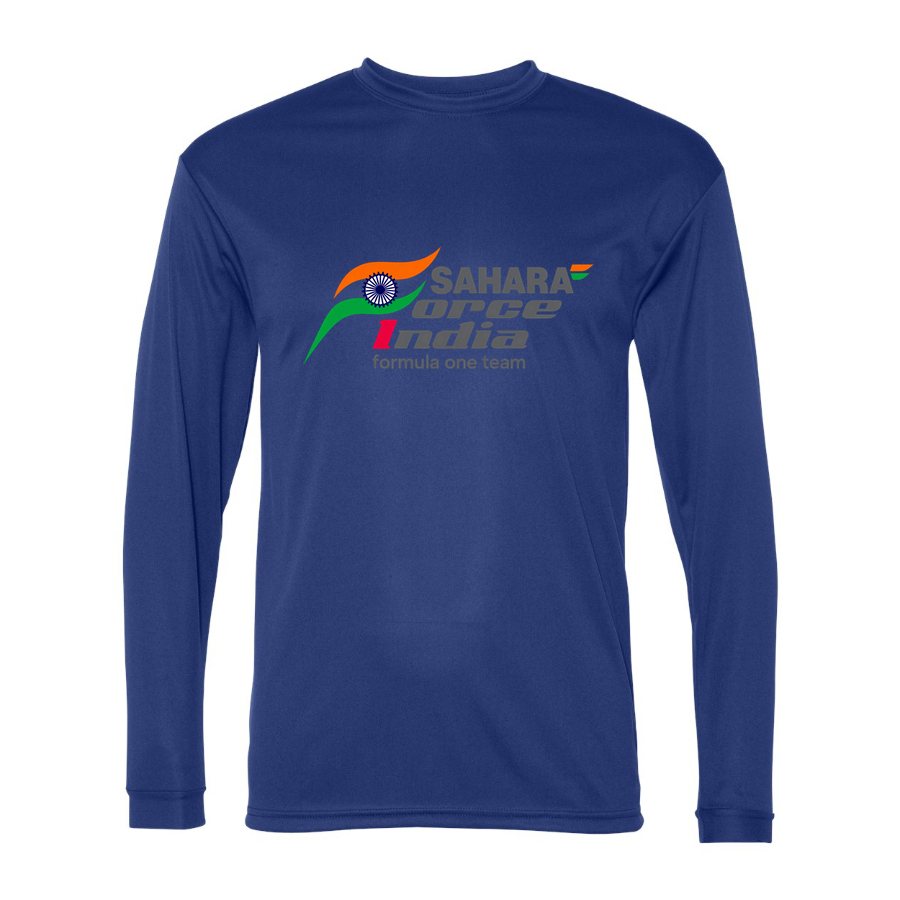 Men's Sahara Force India Formula One Team Polyester Long Sleeve T-Shirt - Royal Blue