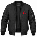 Men's Cincinnati Reds Lightweight Bomber Jacket - Black