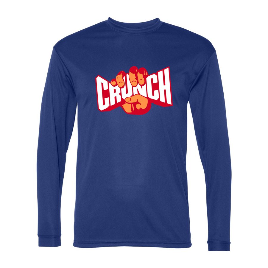 Men's Crunch Fitness Polyester Long Sleeve T-Shirt - Royal Blue