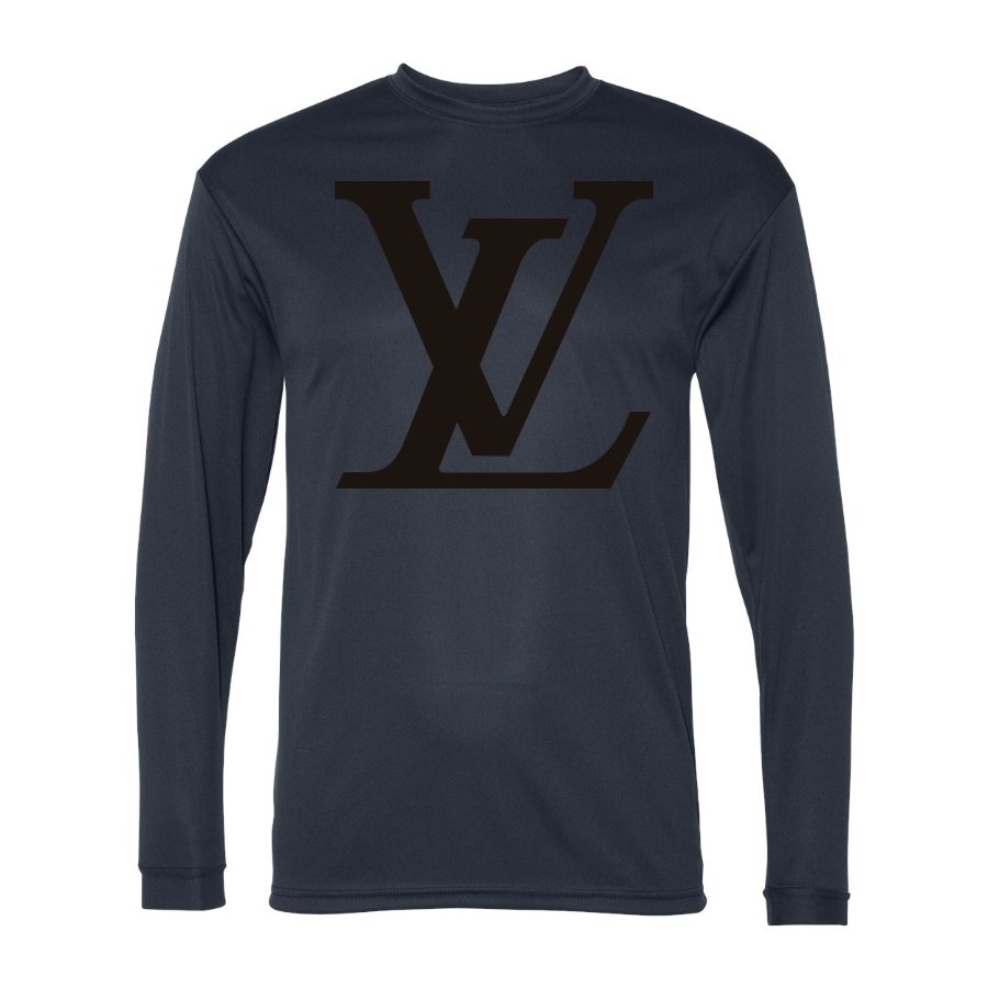 Men's Louis Vuitton Polyester Long Sleeve T-Shirt - Navy