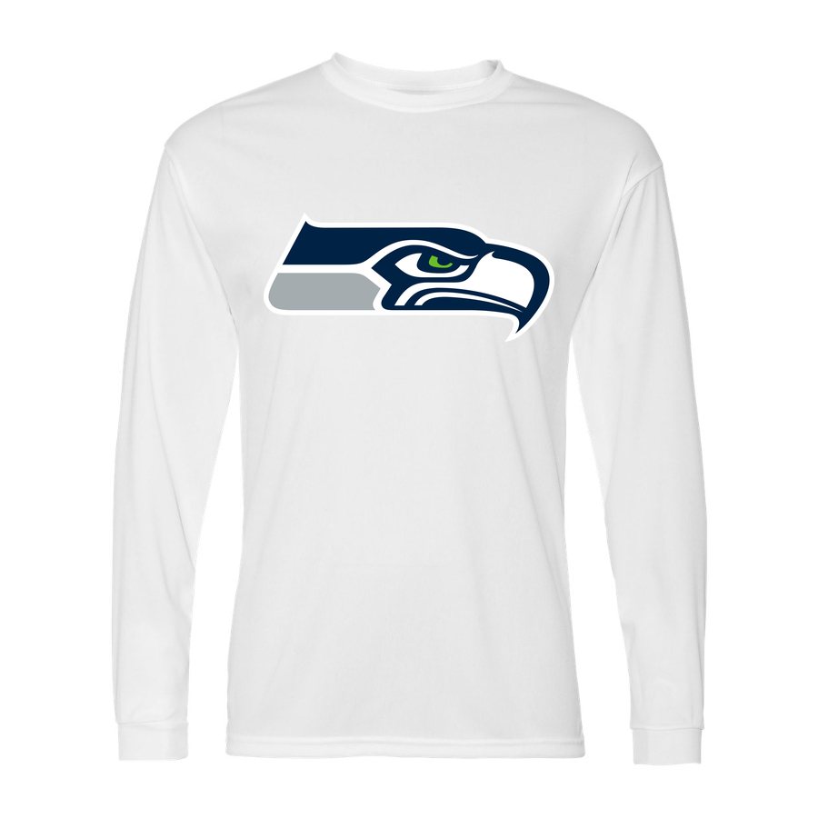 Men's Seattle Seahawks Polyester Long Sleeve T-Shirt - White