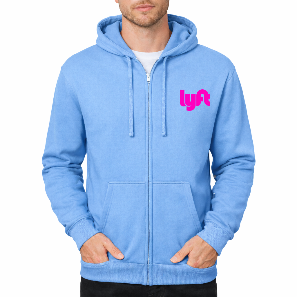 Lyft pink Zipper Hoodie - Sky Blue