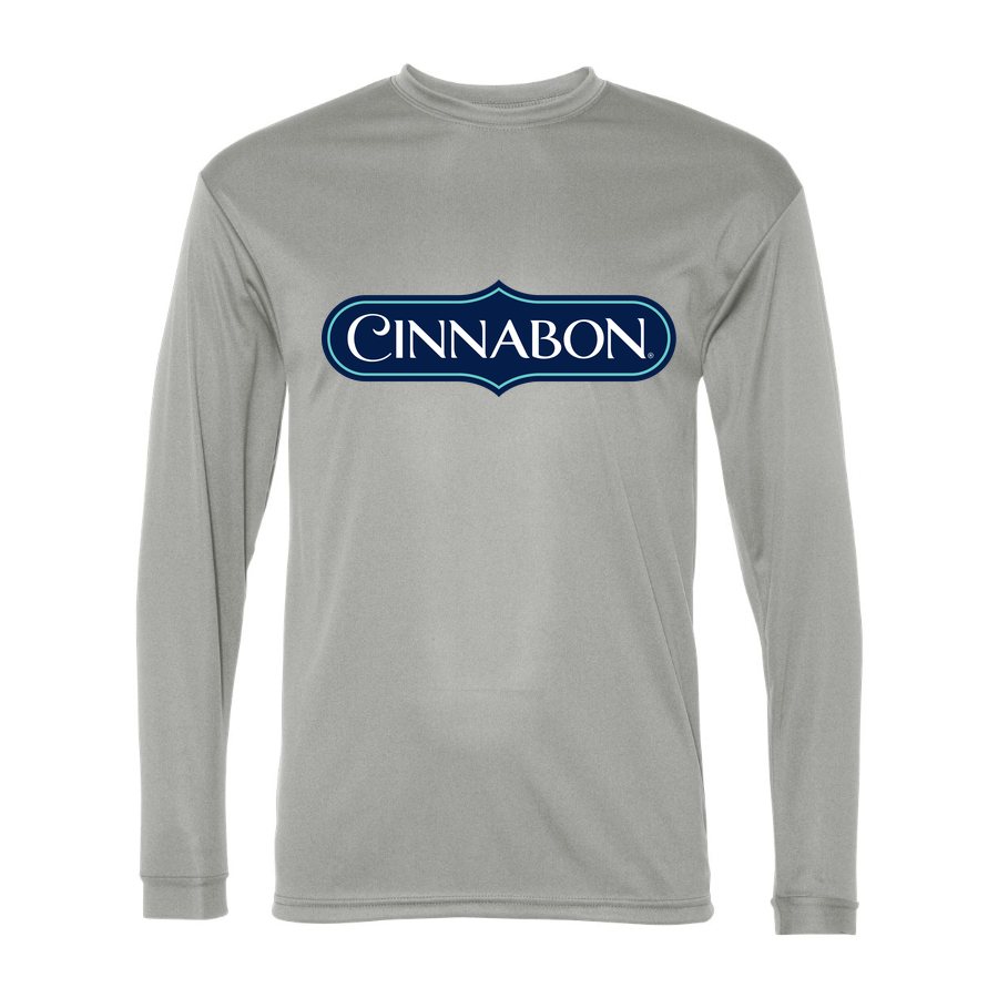 Men's Cinnabon Polyester Long Sleeve T-Shirt - Silver