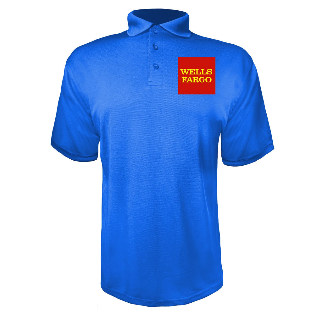 Wells Fargo men's polyester polo in Blue