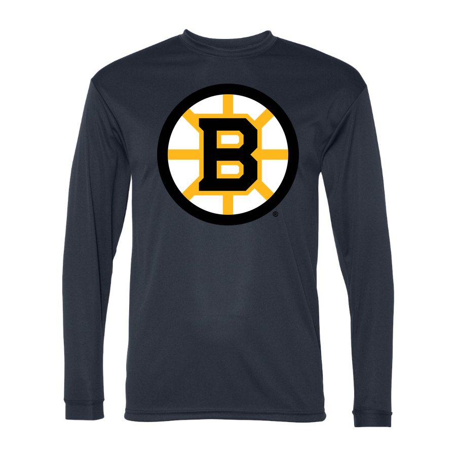 Men's Boston Bruins Polyester Long Sleeve T-Shirt - Navy