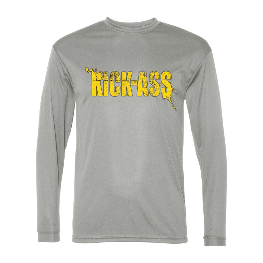 Men's Kick-Ass Polyester Long Sleeve T-Shirt - Silver