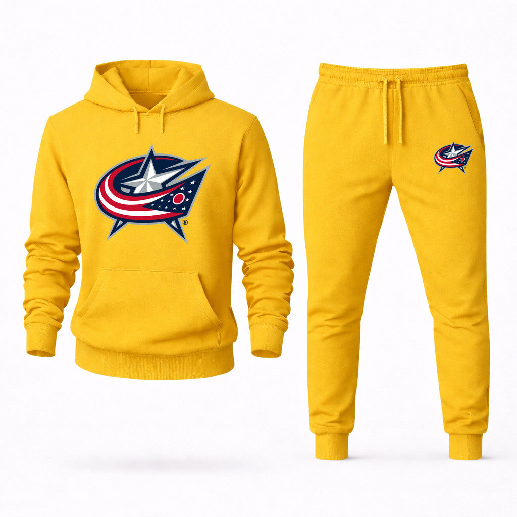 Columbus Blue Jackets Hoodie and Joggers Set - Yellow