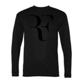 Men's Roger-Federer-logo-black Polyester Long Sleeve T-Shirt - Black