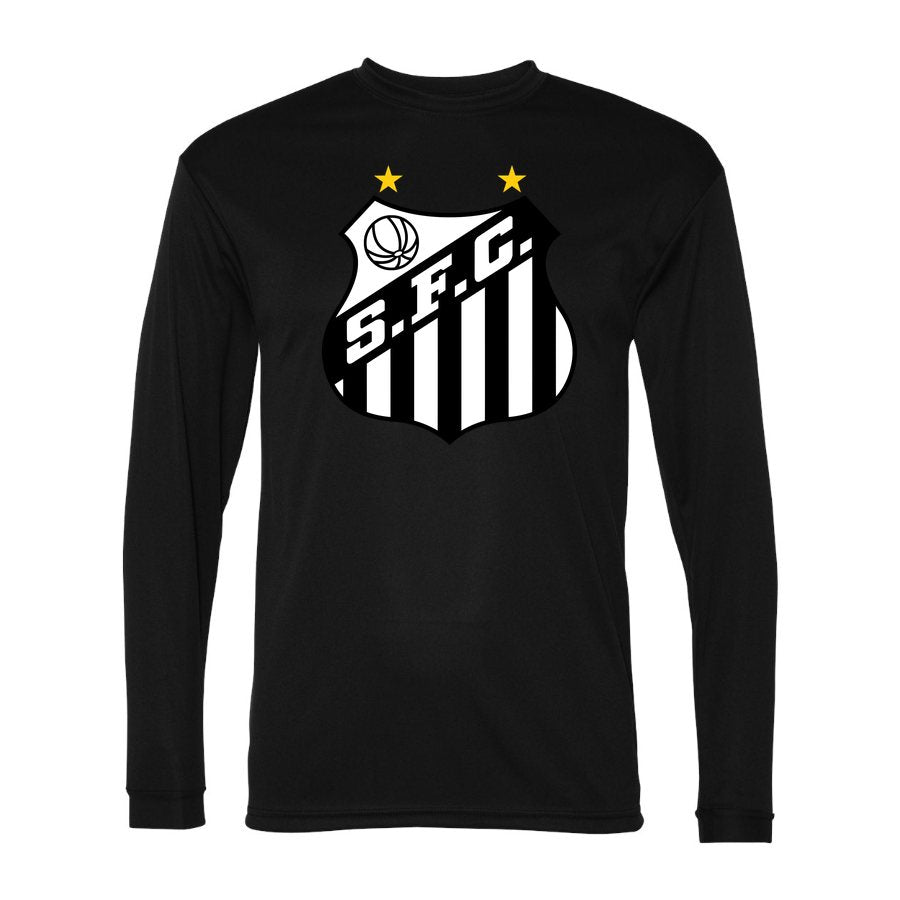 Men's Santos FC Polyester Long Sleeve T-Shirt - Black