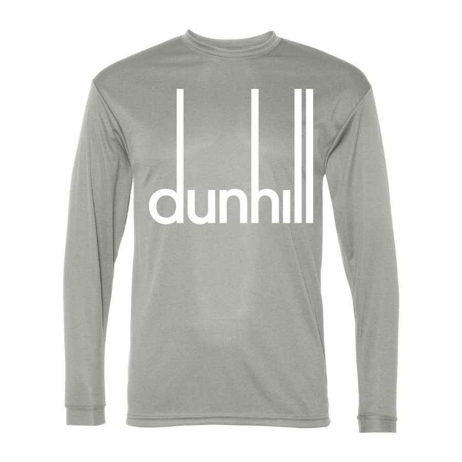 Men's Dunhill Polyester Long Sleeve T-Shirt - Silver