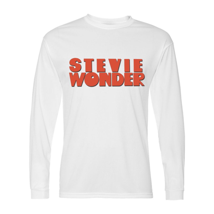 Men's Stevie Wonder Polyester Long Sleeve T-Shirt - White
