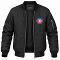 Men's Chicago Cubs Lightweight Bomber Jacket - Black