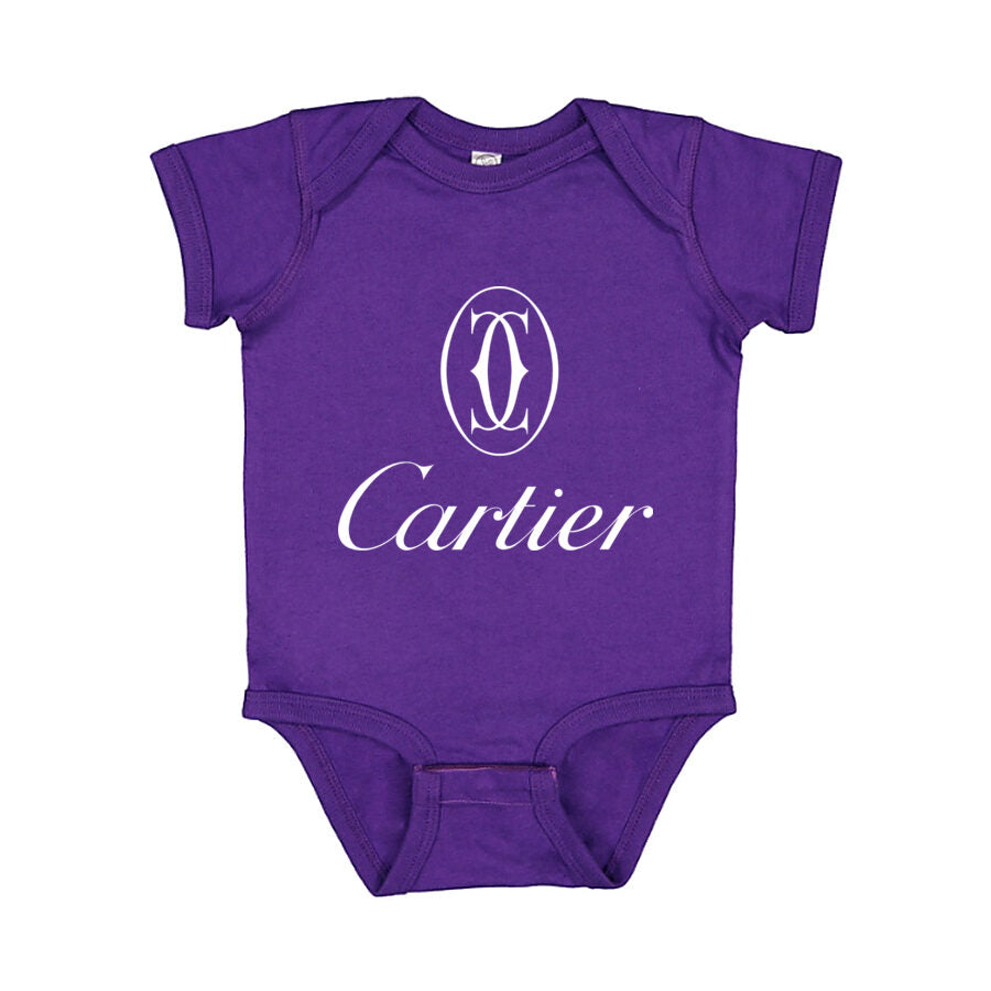 Cartier White Logo Baby Romper Onesie - Purple