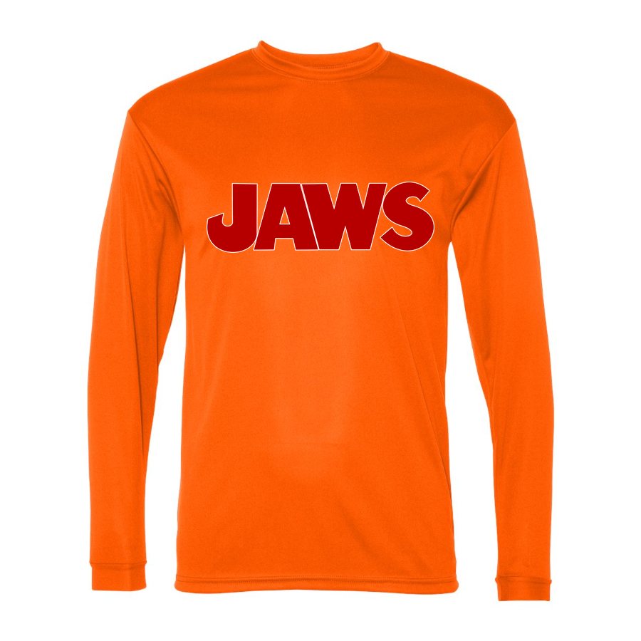 Men's Jaws Polyester Long Sleeve T-Shirt - Safety Orange