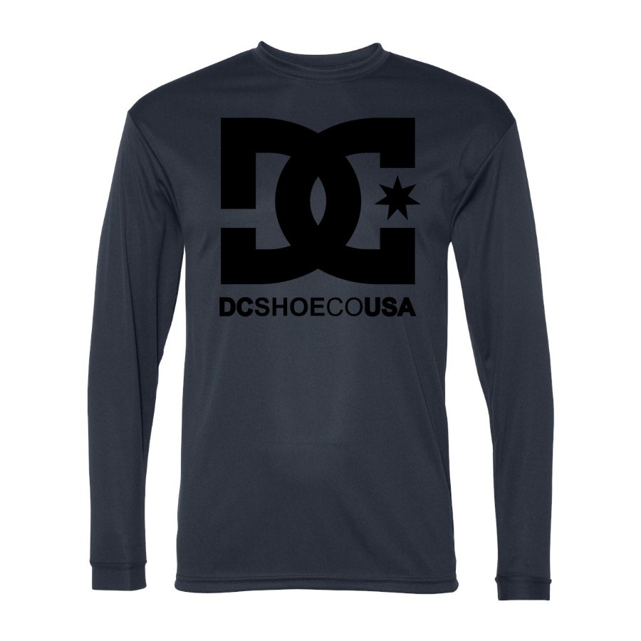 Men's DC Polyester Long Sleeve T-Shirt - Navy