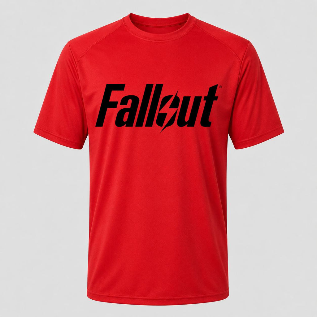 Men's Fallout Black Performance T-Shirt - Red