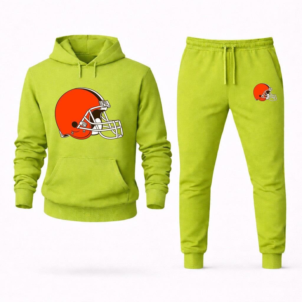 Cleveland Browns Hoodie and Joggers Set - Lime Green