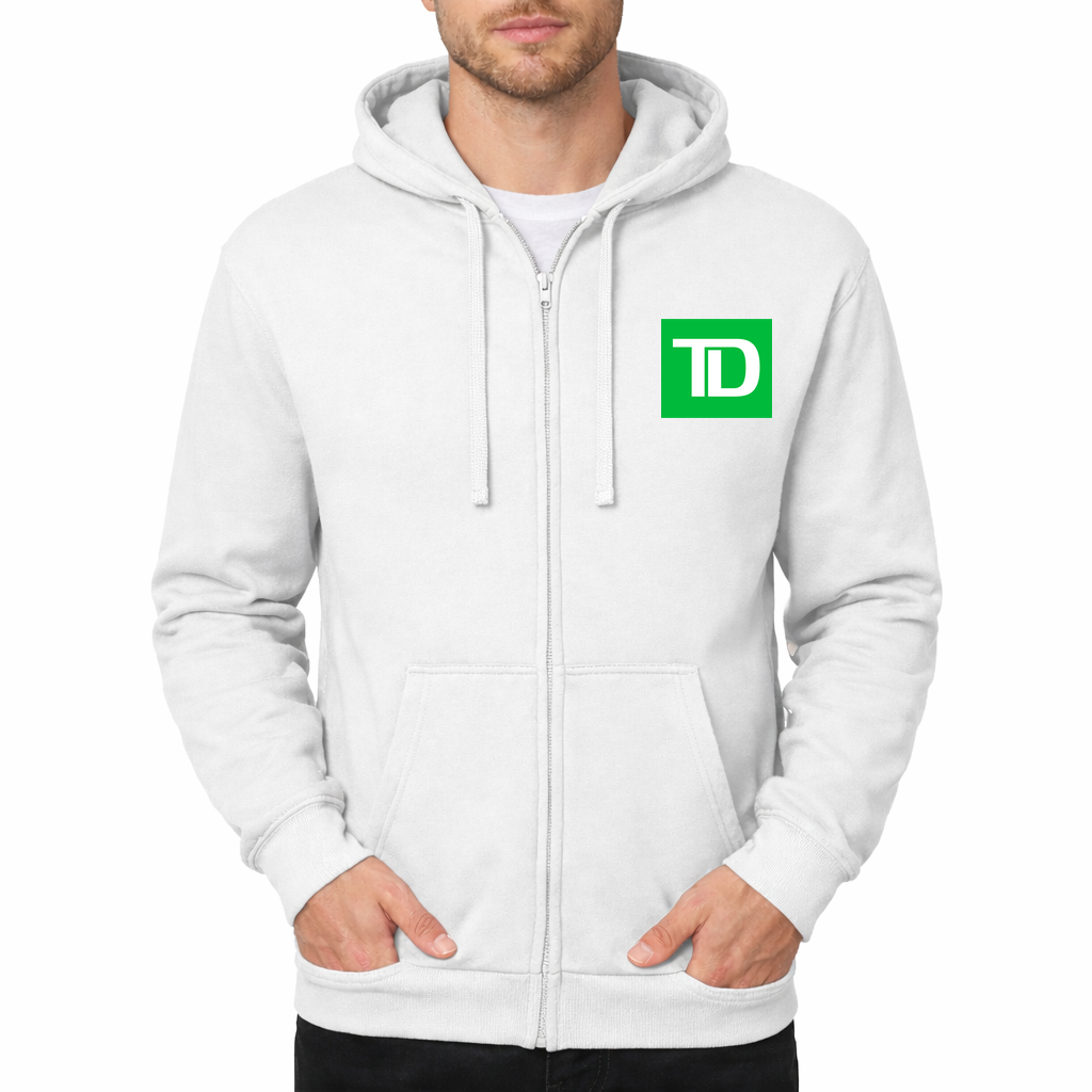 TD Bank 1536x864 Zipper Hoodie - White