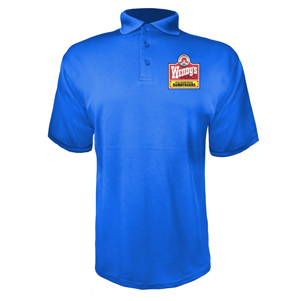 Wendys men's polyester polo in Blue