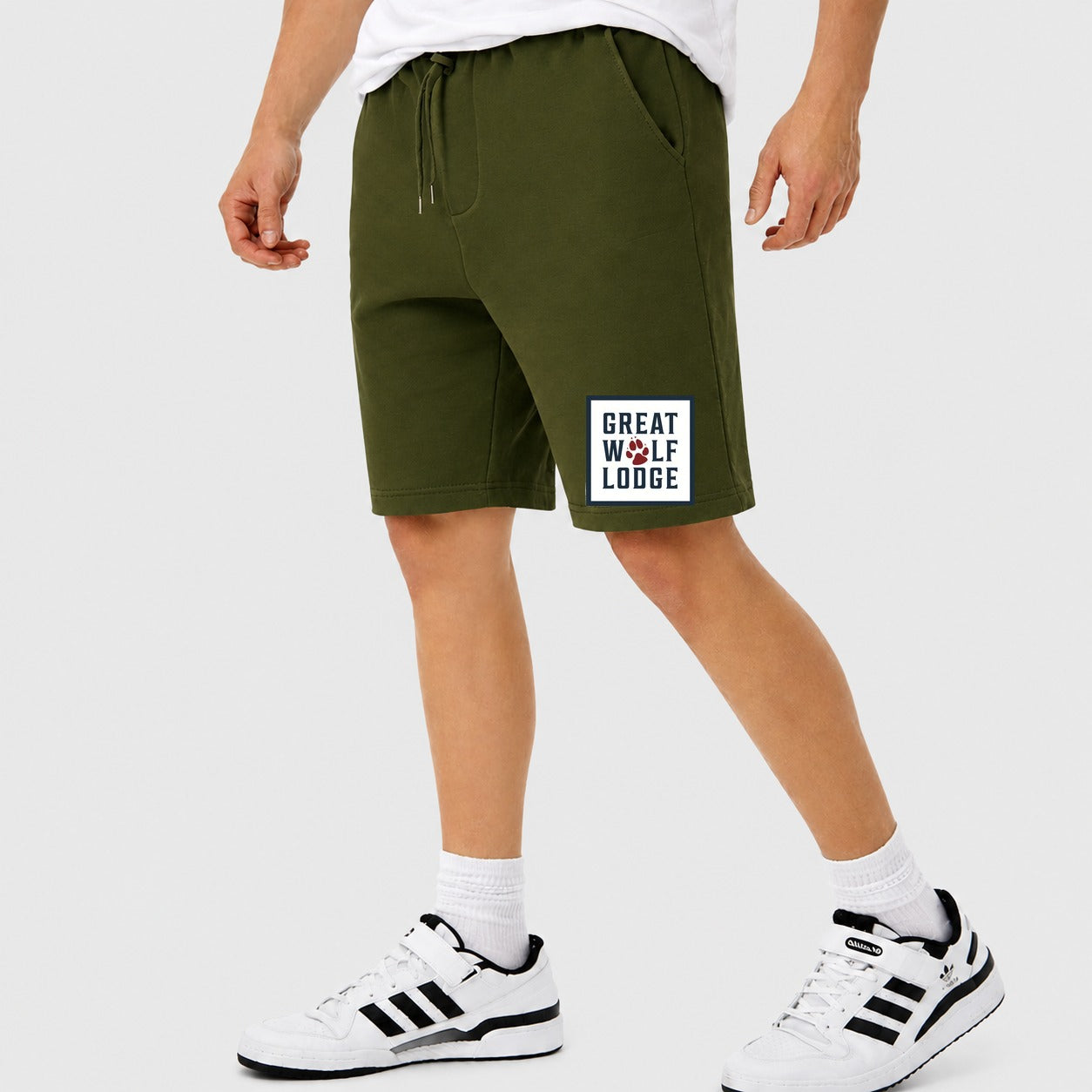 Men's Great Wolf Lodge Cotton Shorts - Army Green