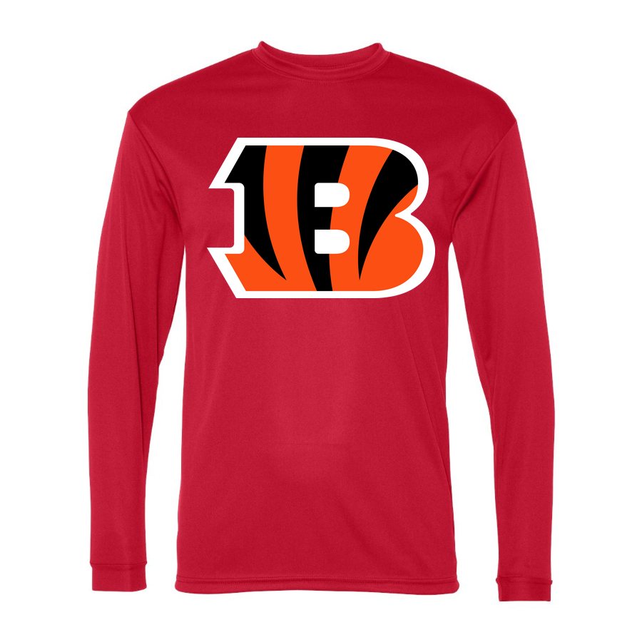 Men's Cincinnati Bengals Polyester Long Sleeve T-Shirt - Red