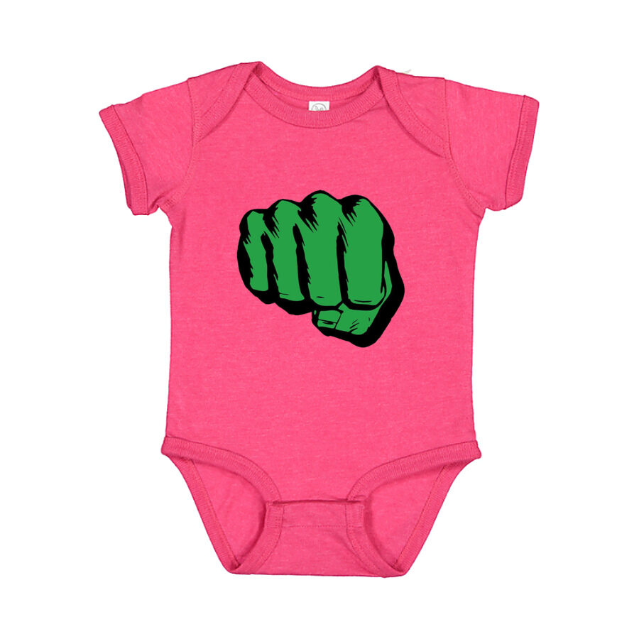 Hulk Punch Baby Romper Onesie - Pink