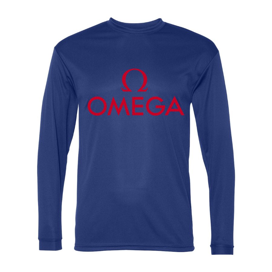 Men's Omega Polyester Long Sleeve T-Shirt - Royal Blue