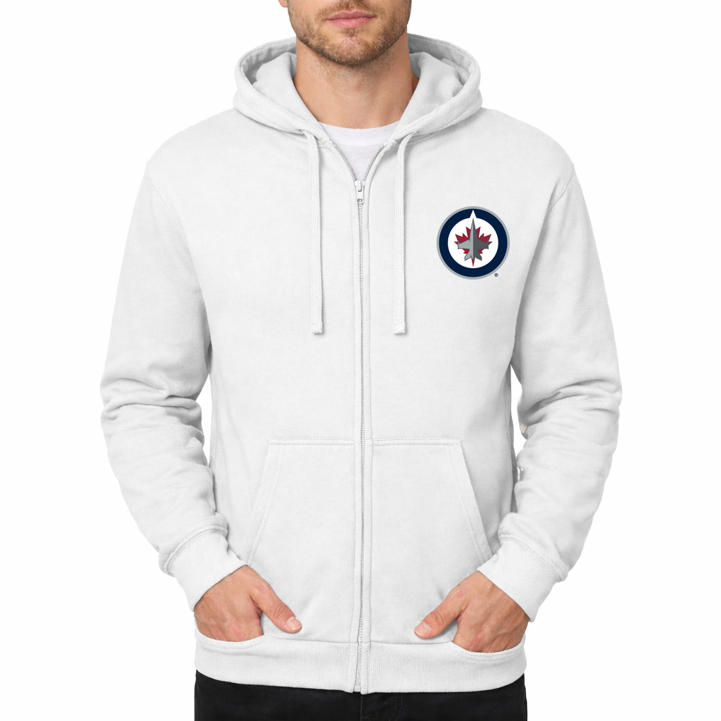 Men's Winnipeg Jets Zipper Hoodie - White