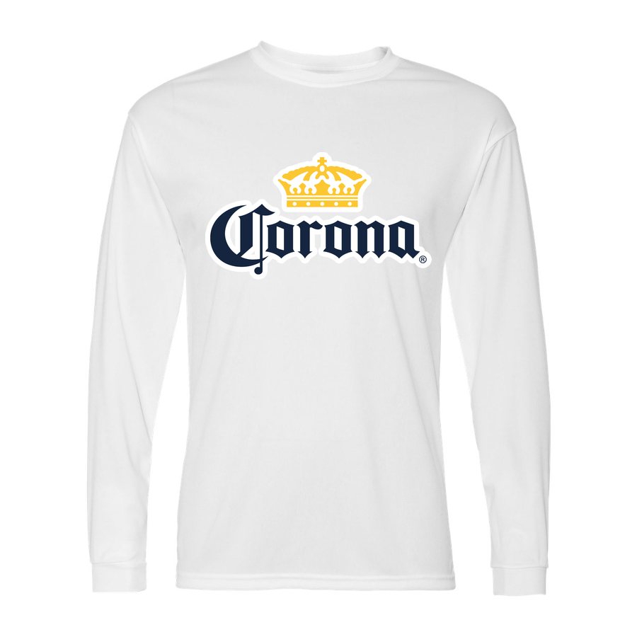 Men's Corona Polyester Long Sleeve T-Shirt - White