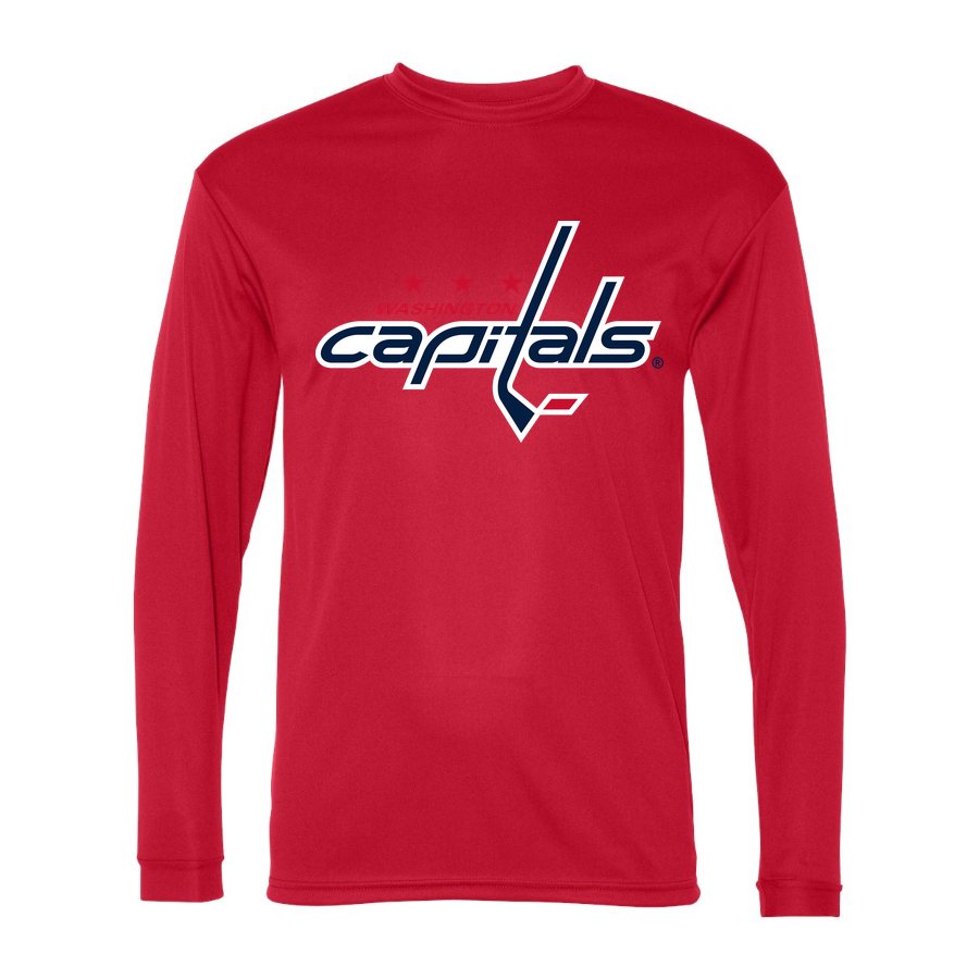 Men's Washington Capitals Polyester Long Sleeve T-Shirt - Red