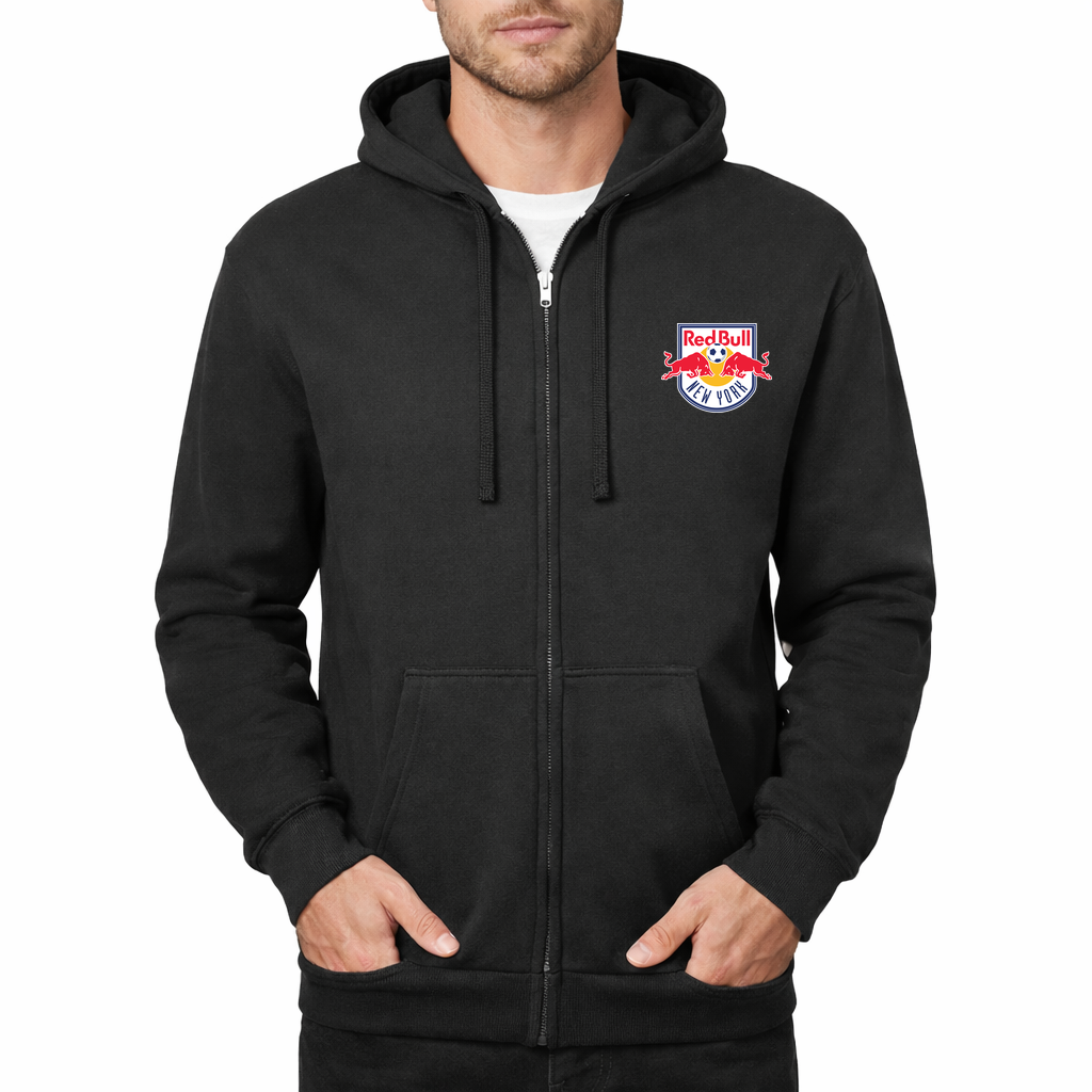 Men's New York Red Bulls logo.svg Zipper Hoodie - Black