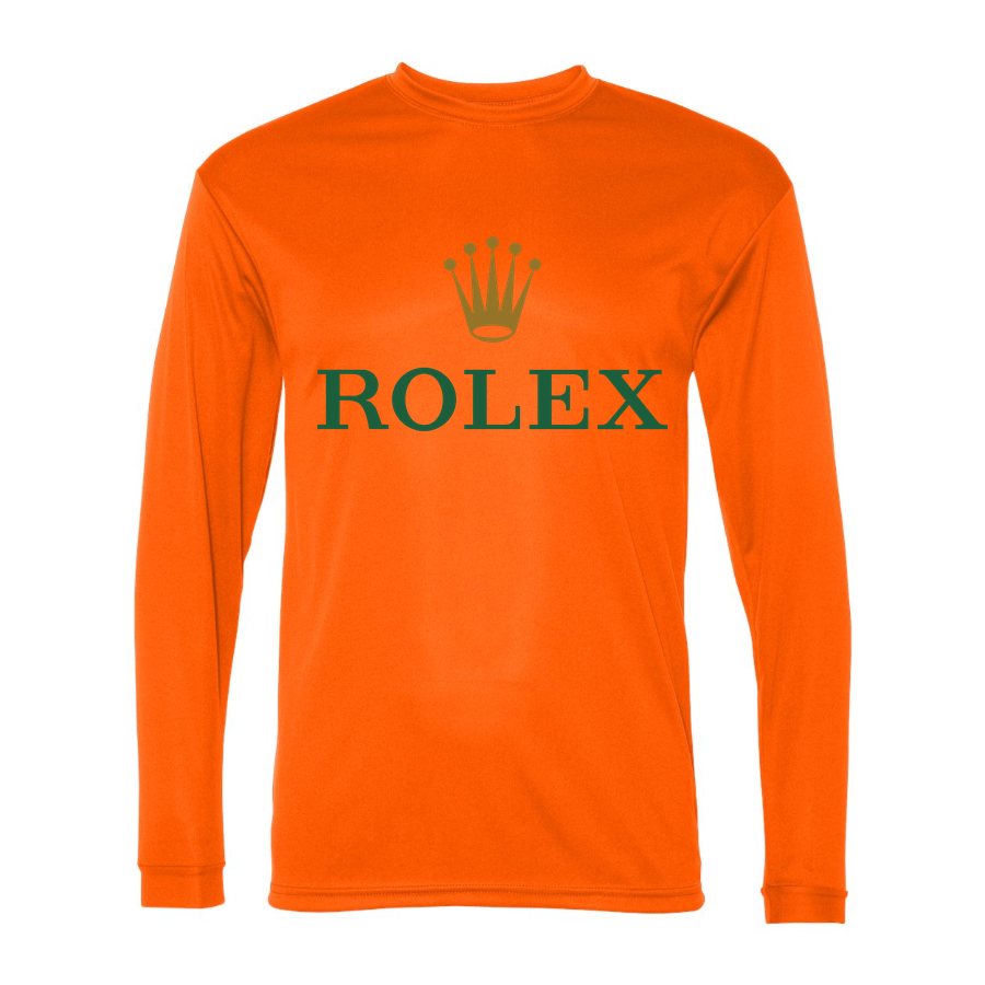 Men's Rolex Polyester Long Sleeve T-Shirt - Safety Orange