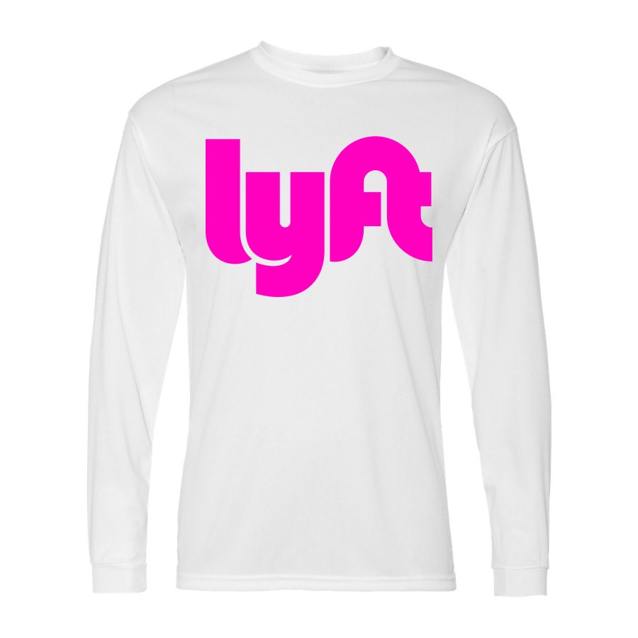 Men's Lyft pink Polyester Long Sleeve T-Shirt - White