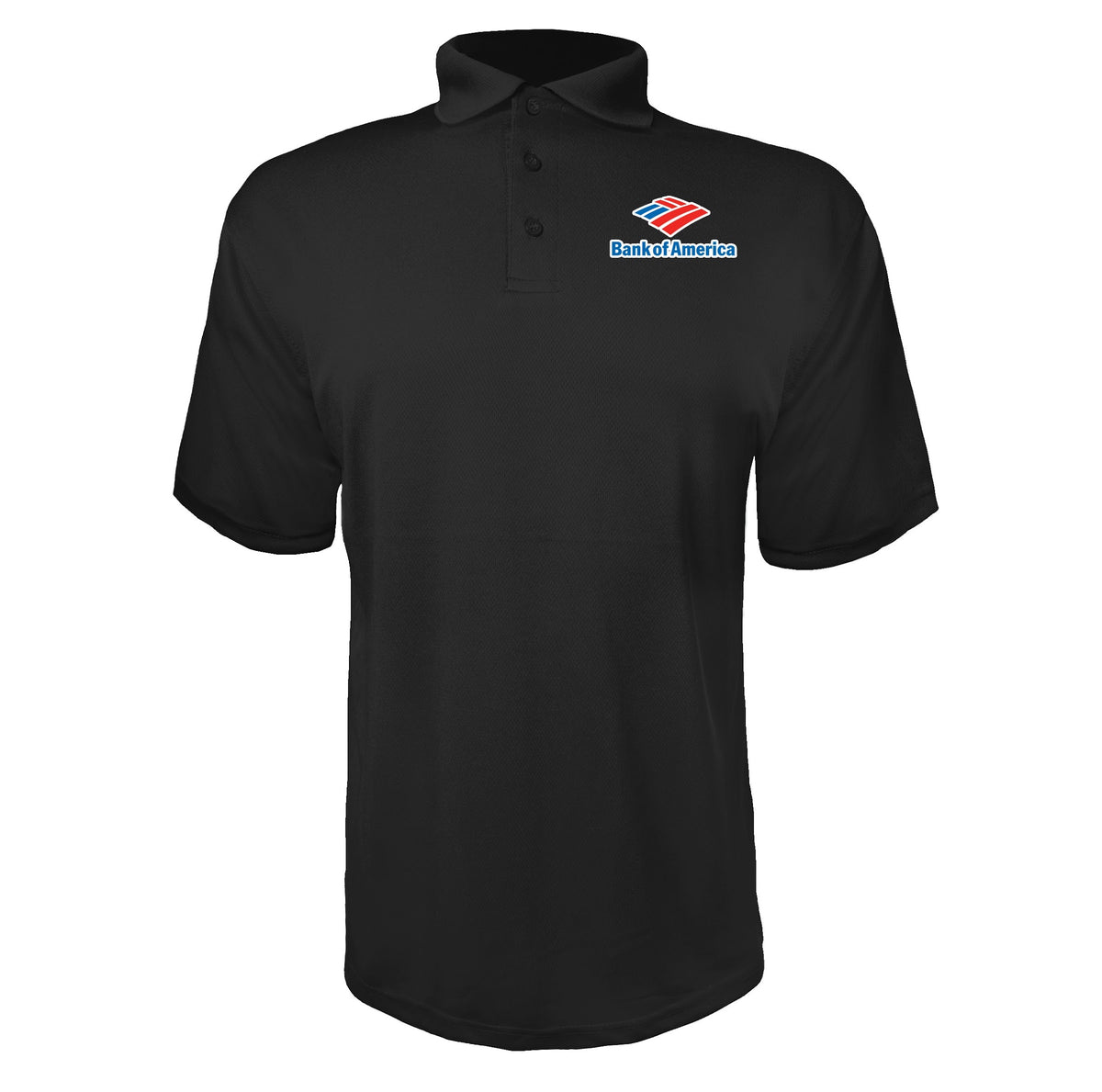 Bank of America men's polyester polo in Black