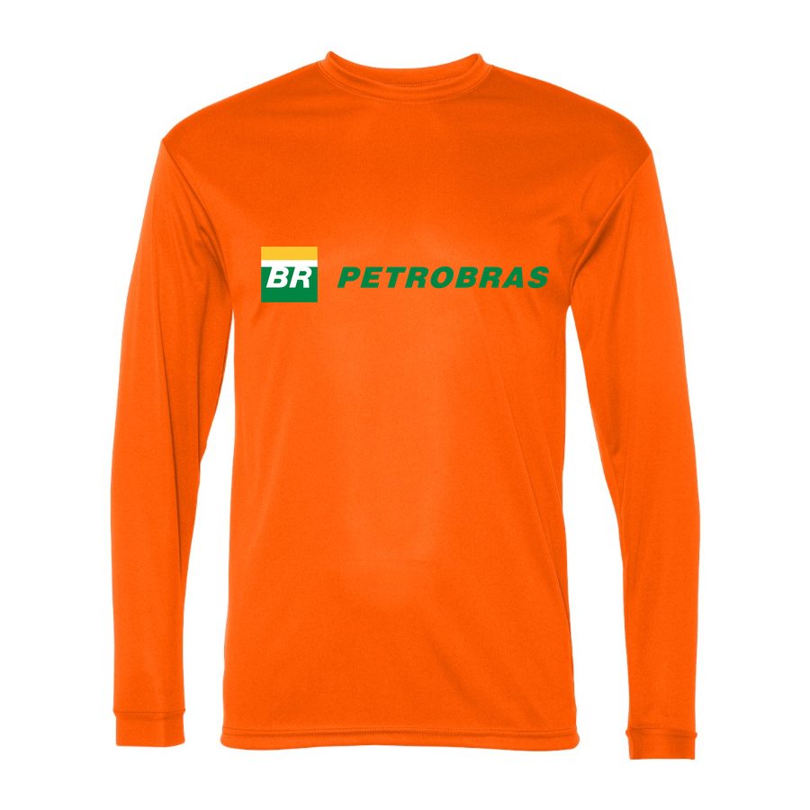 Men's Petrobras Polyester Long Sleeve T-Shirt - Safety Orange