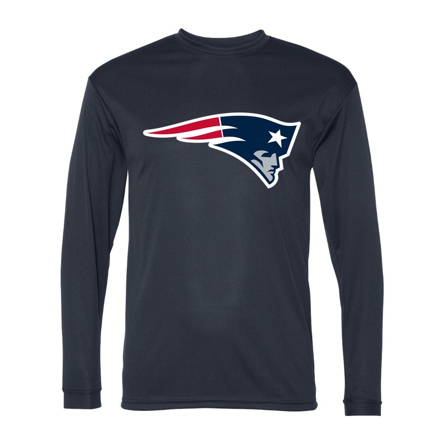 Men's New England Patriots Polyester Long Sleeve T-Shirt - Navy